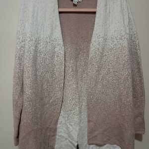 Barefoot Dreams Ombre Cardigan in Cream and Tan